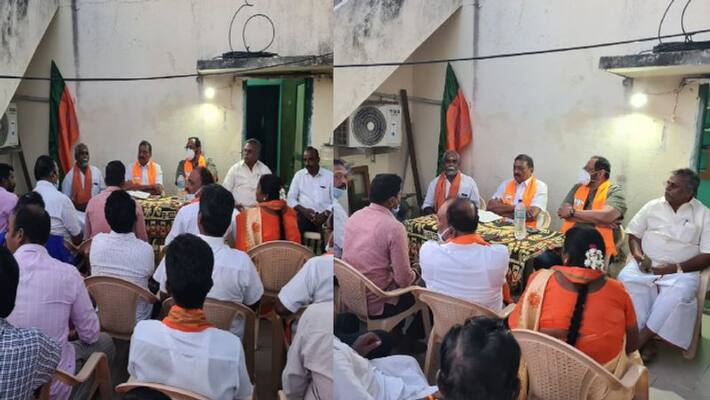 rajeev chandrasekhar meeting with bjp cadres in thirunallar ahead of amit shah visit to karaikal rajeev chandrasekhar meeting with bjp cadres in thirunallar ahead of amit shah visit to karaikal