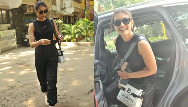 Kriti Sanon styles crop top and pants with  1.5 lakh rs bag