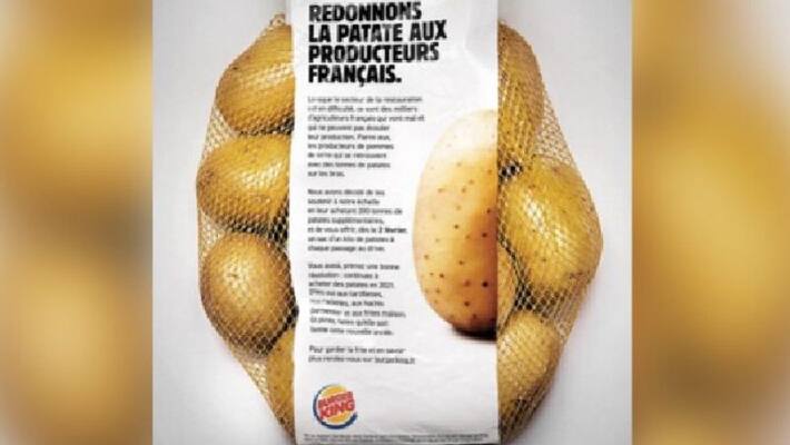 burger king food chain decides to give their customers one kg potatoes free with their order burger king food chain decides to give their customers one kg potatoes free with their order