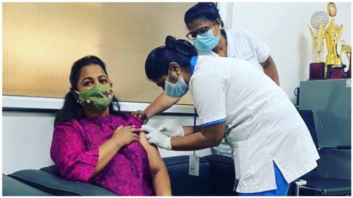 actress radhika take covid19 vaccine today actress radhika take covid19 vaccine today