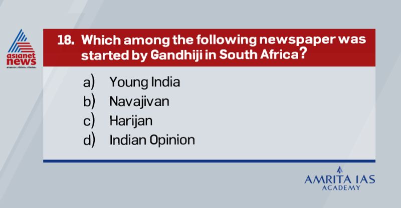 <p><strong>Answer (d)</strong></p>
<p><br />
The publication was an important tool for the political movement led by Gandhi and the Natal Indian Congress to fight racial discrimination and win civil rights for the Indian immigrant community in South Africa.</p>