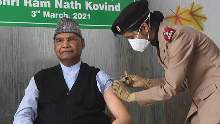 President Ram Nath Kovind receives first dose of COVID19 vaccine at RR Hospital KPP President Ram Nath Kovind receives first dose of COVID19 vaccine at RR Hospital KPP