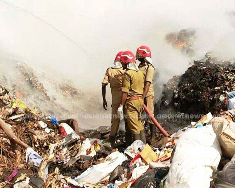 fire in brahmapuram waste plant fire force trying to bring it under control