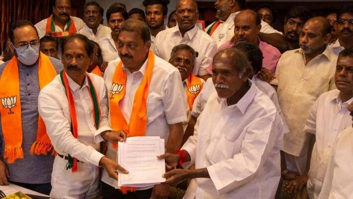 Puducherry Rajya Sabha MP Election .. NR Congress-BJP tussle .. DMK decides to take action.! Puducherry Rajya Sabha MP Election .. NR Congress-BJP tussle .. DMK decides to take action.!