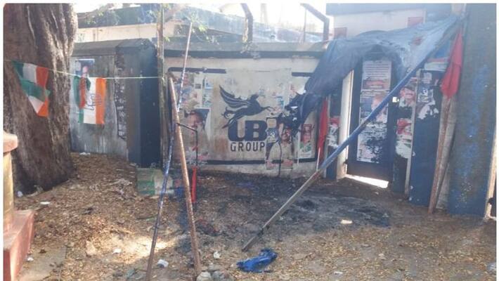 Complaint that CITU 's torched the protest tent Complaint that CITU 's torched the protest tent