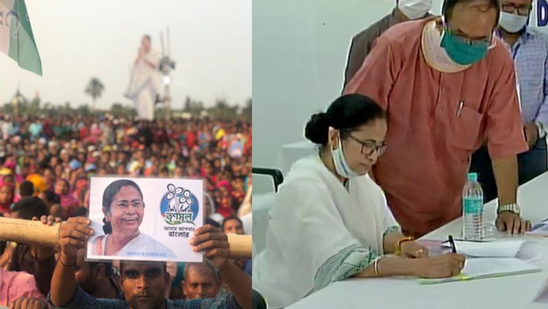 <p>হলফনামায় বর্তমানে নিজের সম্পদের পরিমাণ উল্লেখ করেছেন মুখ্যমন্ত্রী তথা নন্দীগ্রামে তৃণমূল প্রার্থী মমতা বন্দ্যোপাধ্যায়। সেখানে দেখা যাচ্ছে মমতা বন্দ্যোপাধ্যায়ের নিজের মোট সম্পদের পরিমাণ ১৬.৭২ লক্ষ টাকা।<br />
</p>