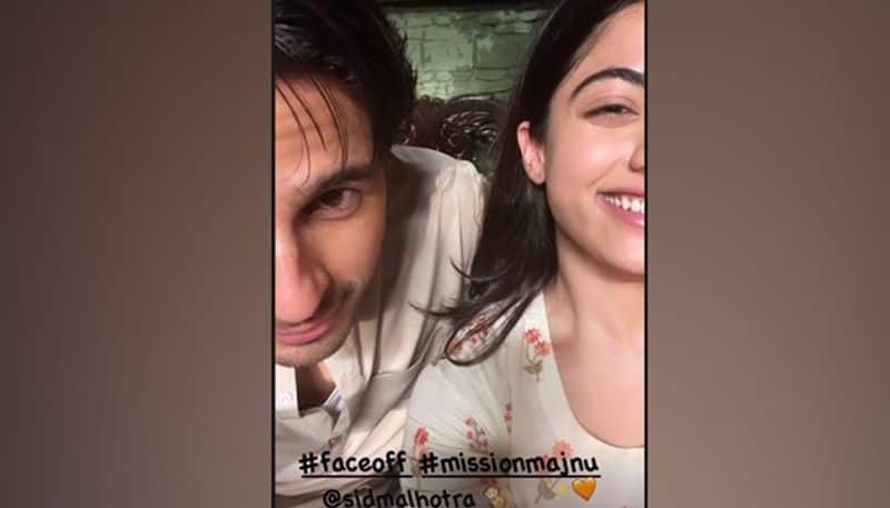 <p style="text-align: justify;">In the picture, half of their faces are visible and it seems they are having fun on the sets. On the photo, she wrote, "#MissionMajnu #Faceoff" and tagged Sidharth.</p> 