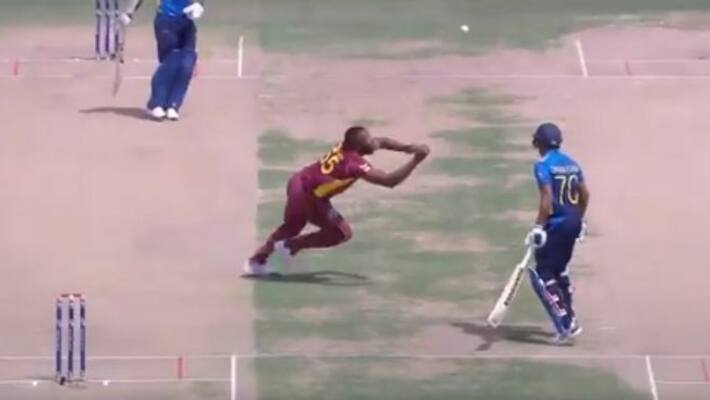 Watch Kieron Pollard Takes Stunner To Remove Dimuth Karunaratne Watch Kieron Pollard Takes Stunner To Remove Dimuth Karunaratne