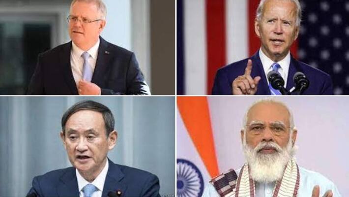 PM Modi Joe Biden Japanese PM Yoshihide and Australian PM participate First Quad Leaders Summit KPP PM Modi Joe Biden Japanese PM Yoshihide and Australian PM participate First Quad Leaders Summit KPP