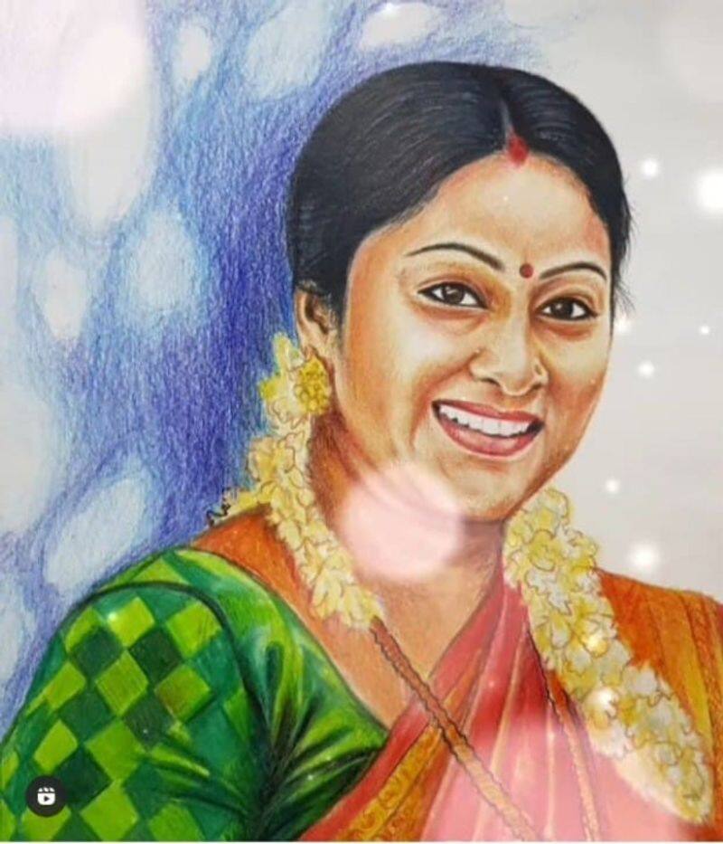 santhwanam serial actor bijesh avanoor drawing actress  chippi  s image got viral on social media