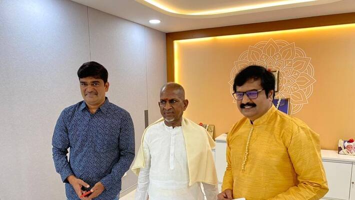 actor vivek meet ilaiyaraja in studio actor vivek meet ilaiyaraja in studio