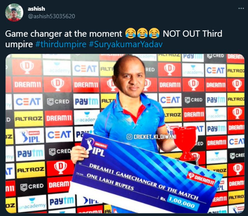 Meanwhile, this user feels Virender should be given the Gamechanger of the match award.