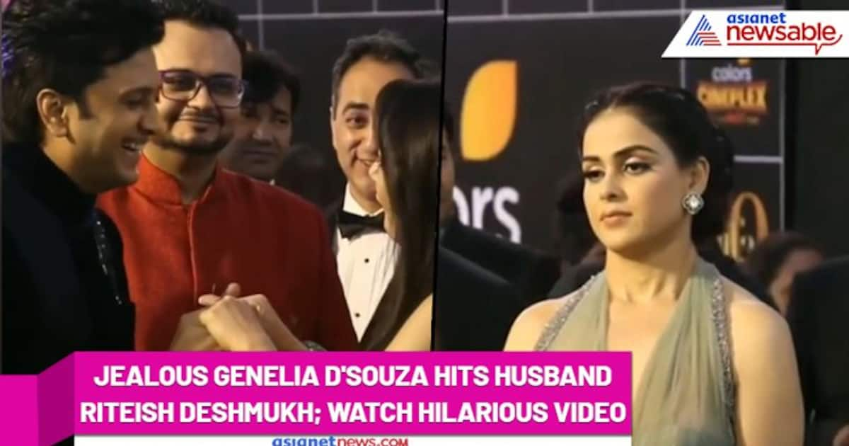 Genelia D Souza Hits Husband Riteish Deshmukh Over Jealousy Watch This Hilarious Video