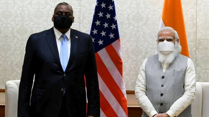 U.S Secretary of Defense Lloyd James Austin III calls on PM Narendra Modi KPP U.S Secretary of Defense Lloyd James Austin III calls on PM Narendra Modi KPP