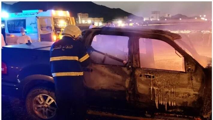 car catches fire in oman car catches fire in oman