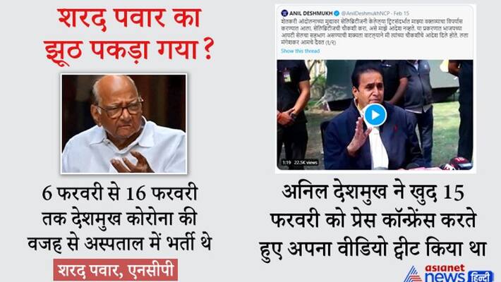 Sharad Pawar lied to save Home Minister Anil Deshmukh kpn Sharad Pawar lied to save Home Minister Anil Deshmukh kpn