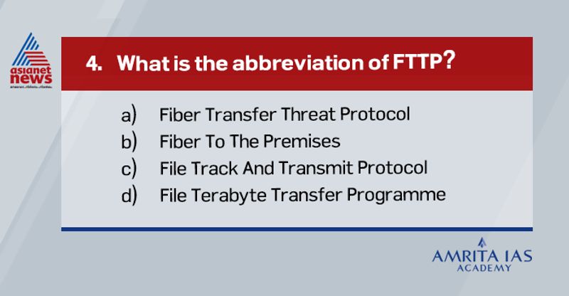 Answer (b) Fiber To The Premises (FTTP) is a fiber optic cable delivery medium that provides Internet access directly to a user or groups of users from an Internet service provider (ISP). FTTP runs at a much faster speed than a coaxial cable Internet or dial-up connection.