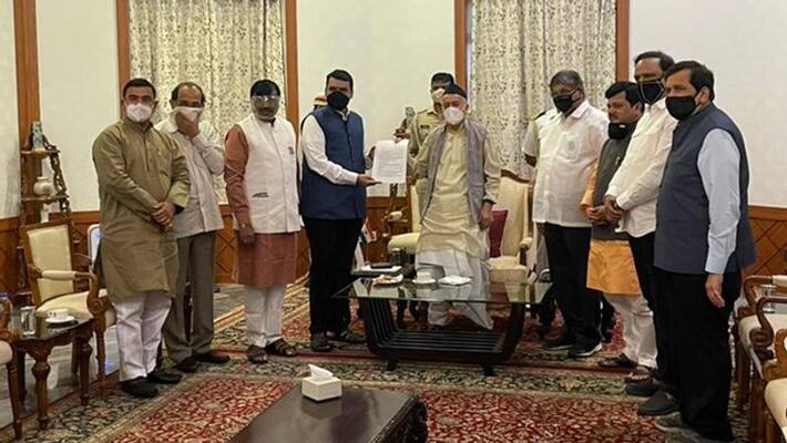 BJP leaders meet Governor of Maharashtra after Parambir Singh letter kpn BJP leaders meet Governor of Maharashtra after Parambir Singh letter kpn