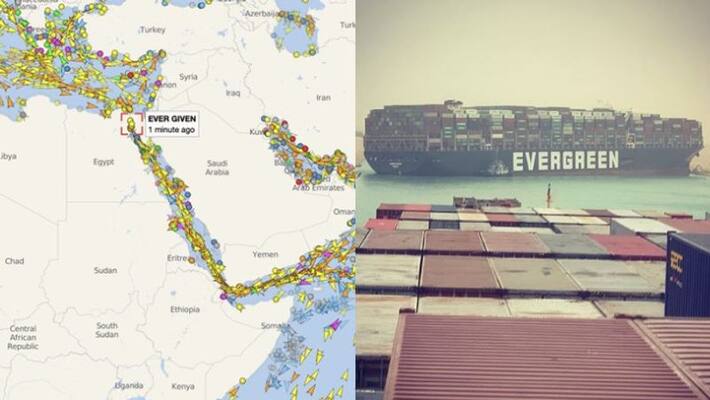huge container ship blocks suez canal huge container ship blocks suez canal