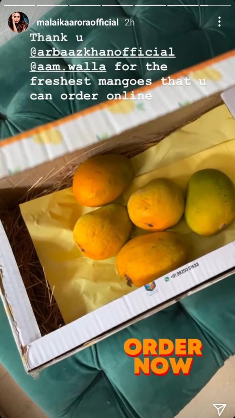 <p>Sharing it, Malaika wrote, "Thank u @arbaazkhanofficial @aam.walla for the freshest mangoes that u can order online." The ex-couple often comes together for family functions.</p>