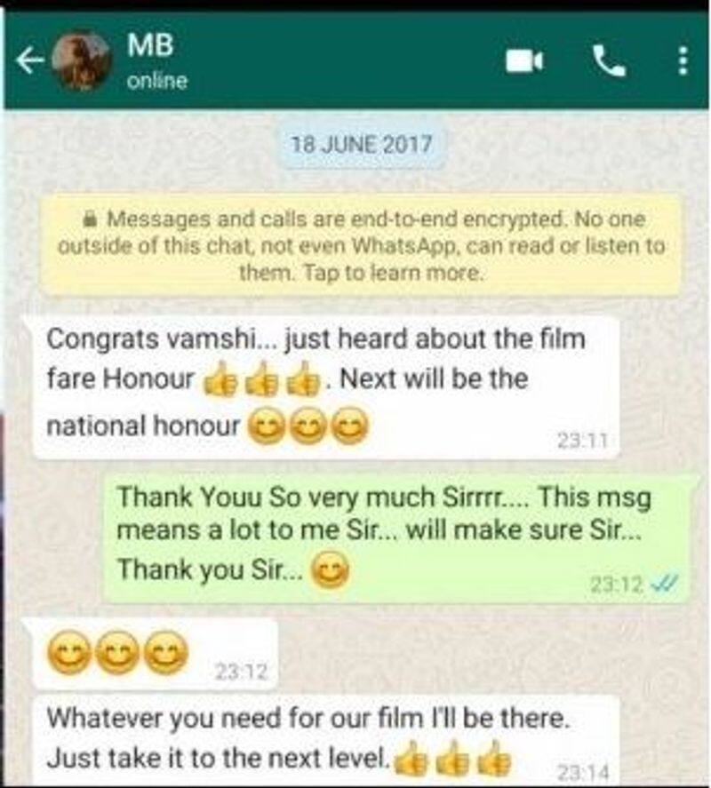 Mahesh babu WhatsApp chat predicted national honour for maharshi vcs