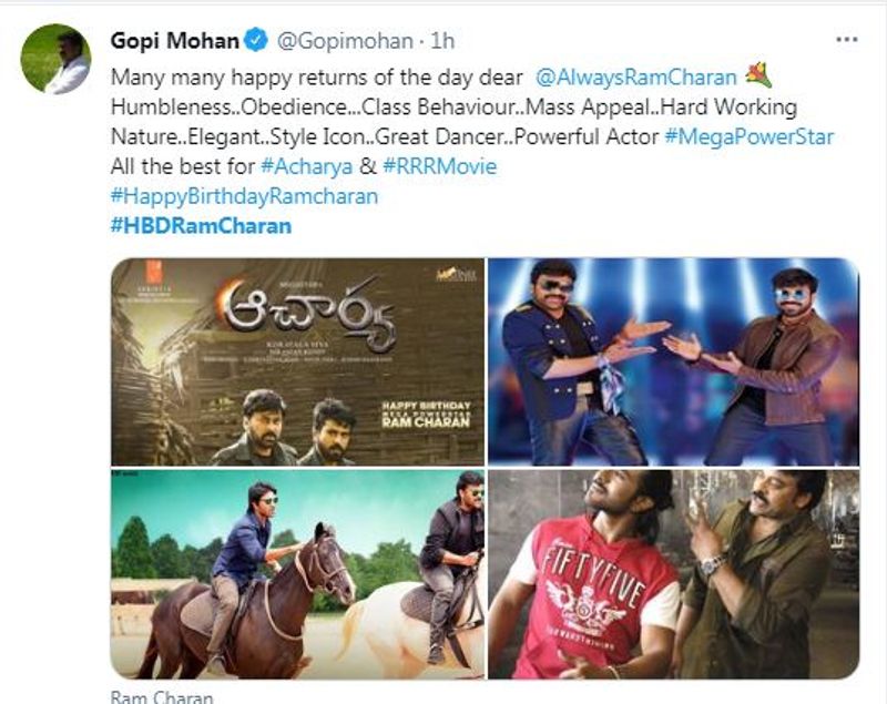 రైటర్ గోపీ మోహన్ విషెస్.