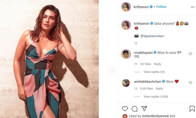 <p>ছবির ক্যাপশনে কৃতি লিখেছেন, সালসার জন্য কেউ প্রস্তুত?</p>