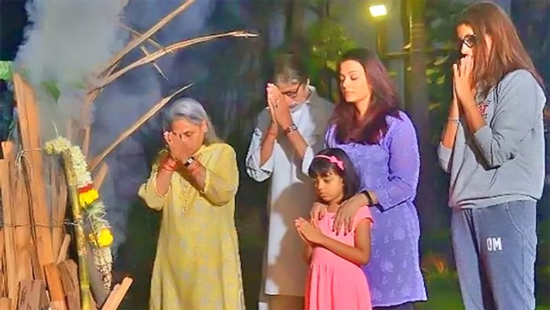 बच्चन फैमिली ने एक साथ मिलकर होली की पूजा की थी। हालांकि इस दौरान अभिषेक नजर नहीं आए थे।