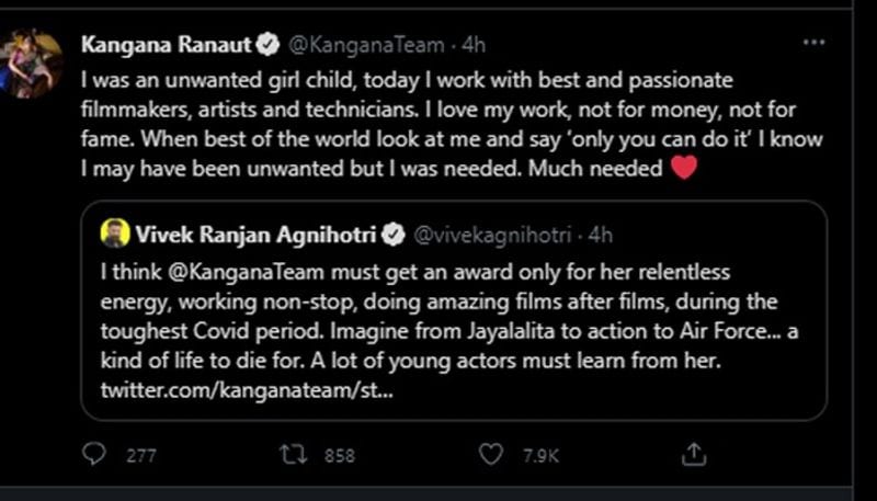 In another tweet, she penned about being the only actress in India after the late Sridevi to do films of the comedy genre. On the work front, Kangana Ranaut’s next film Thalaivi will release on April 23. She will also be seen in Tejas and Dhaakad next.