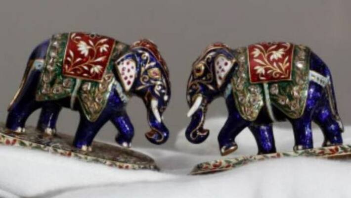 Indian Bracelet And Jeweled Elephants auctioned Indian Bracelet And Jeweled Elephants auctioned