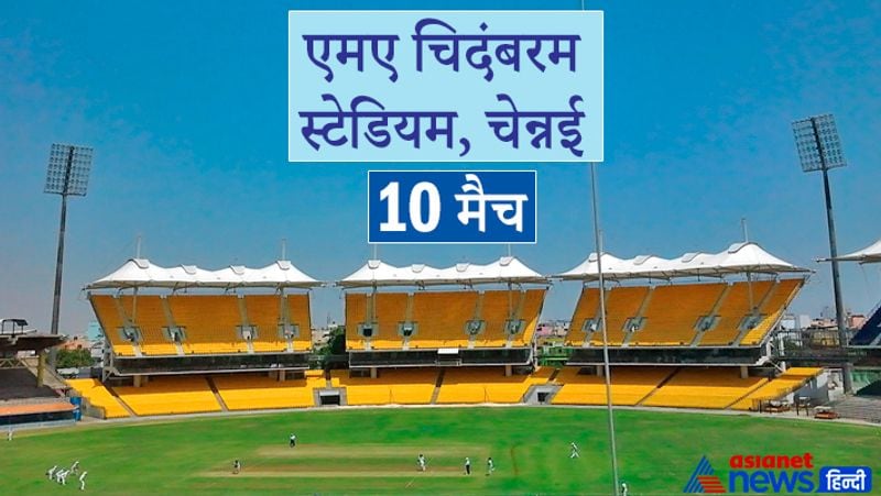 एमए चिदंबरम स्टेडियम, चेन्नई
आईपीएल का पहला मैच इसी मैदान पर मुंबई इंडियंस और रॉयल चैलेंजर्स बेंगलुरु के बीच खेला जाएगा। एमए चिदंबरम स्टेडियम या चेपॉक में इस बार 10 आईपीएल मैच खेले जाने हैं। इसकी स्थापना 1916 में हुई थी। यहां पहला टेस्ट मैच 1934 में इंग्लैंड और भारत के बीच खेला गया था।
11 अप्रैल - सनराइजर्स हैदराबद बनाम कोलकाता नाइट राइडर्स
13 अप्रैल - कोलकाता नाइट राइडर्स बनाम मुंबई इंडियंस
14 अप्रैल - सनराइजर्स हैदराबाद बनाम रॉयल चैलेंजर्स बेंगलुरु
17 अप्रैल - मुंबई इंडियंस बनाम सनराइजर्स हैदराबाद
18 अप्रैल - रॉयल चैलेंजर्स बेंगलुरु बनाम कोलकातानाइट राइडर्स
20 अप्रैल - दिल्ली कैपिटल्स बनाम मुंबई इंडियंस
21 अप्रैल - पंजाब किंग्स बनाम सनराइजर्स हैदराबाद
23 अप्रैल - पंजाब किंग्स बनाम मुंबई इंडियंस
25 अप्रैल - सनराइजर्स हैदराबाद बनाम दिल्ली कैपिटल्स