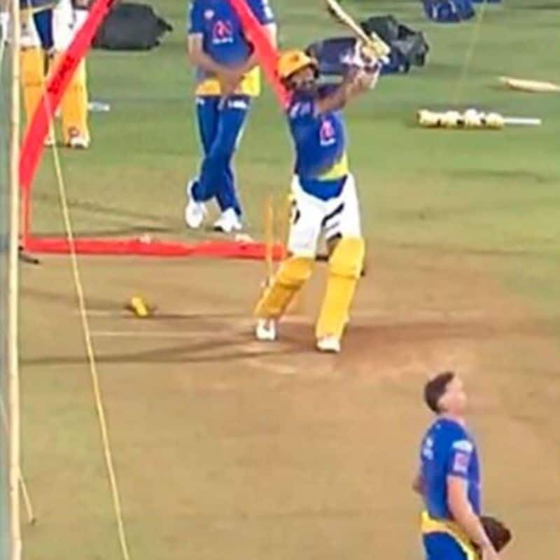 pujara hitting sixers in csk net practice for ipl 2021