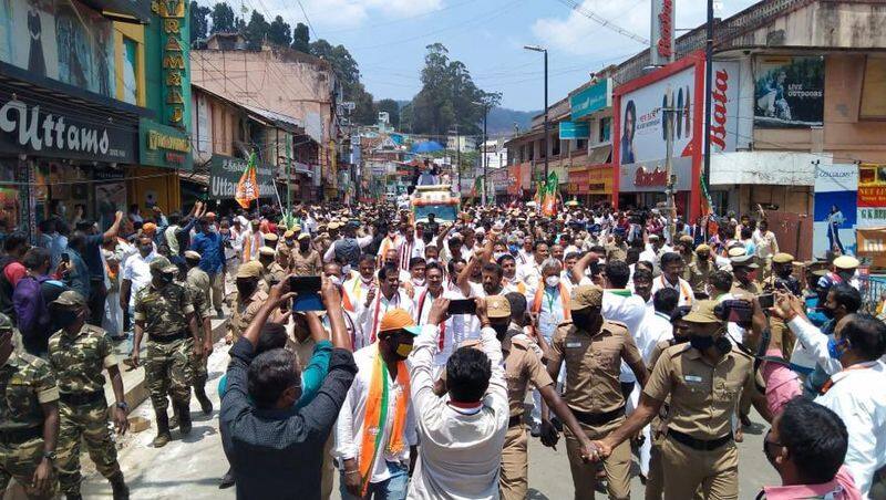 Central minister rajnath singh election campaign at Hosur, ooty