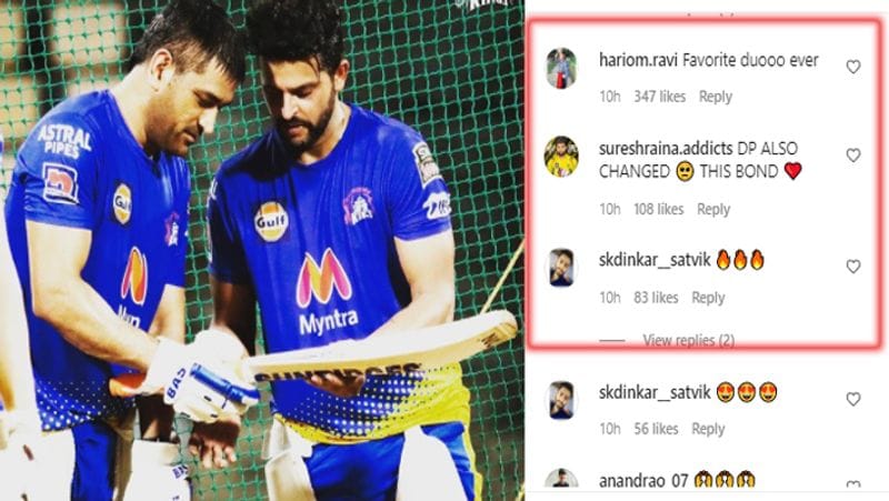 <p>ধোনি রায়নার একসঙ্গে ছবি দেখে সোশ্যাল মিডিয়ায় নেটিজেনরা খুশি হয়ে নানা ধরনের মন্তব্যও করেন। ধোনি-রায়না যুগলবন্দীর ছবি নেট দুনিয়ায় ভাইরাল হয়ে যায়।<br />
</p>