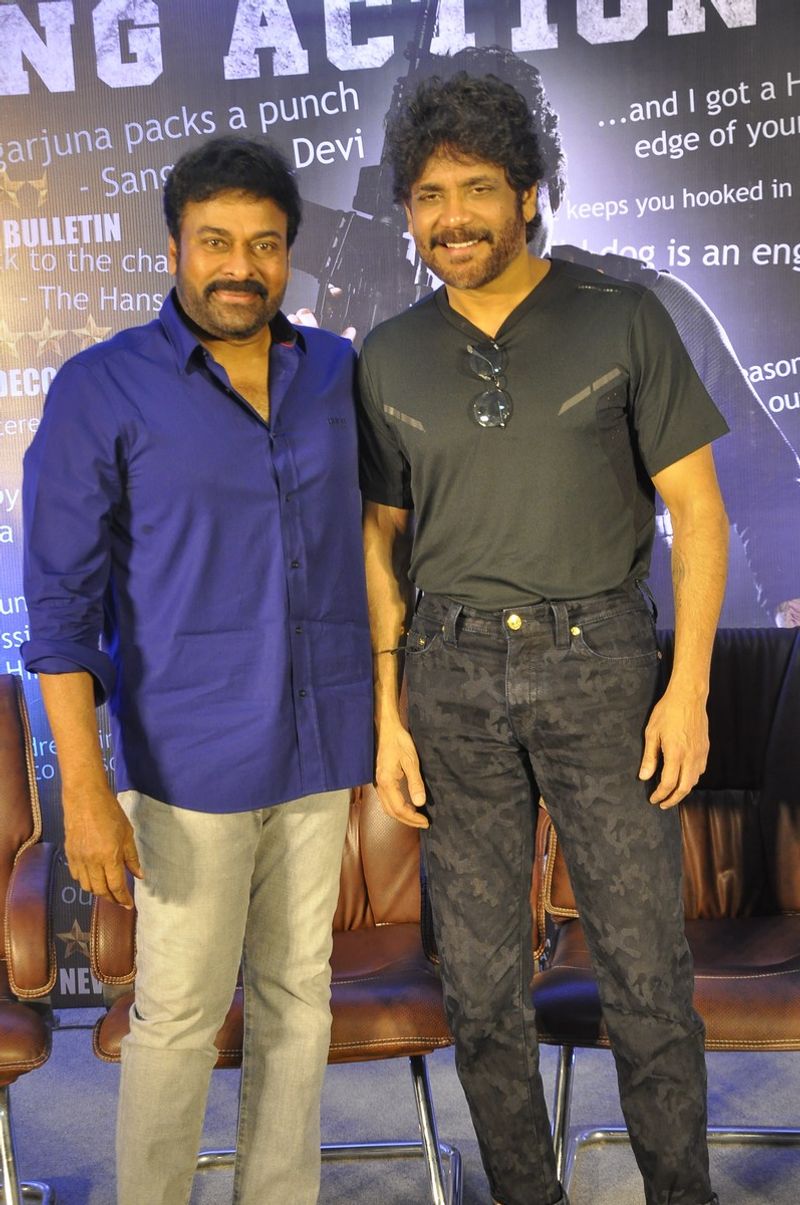 ప్రెస్ మీట్ లో పాల్గొన్న చిరంజీవి, నాగార్జున మరియు వైల్డ్ డాగ్ చిత్ర యూనిట్
