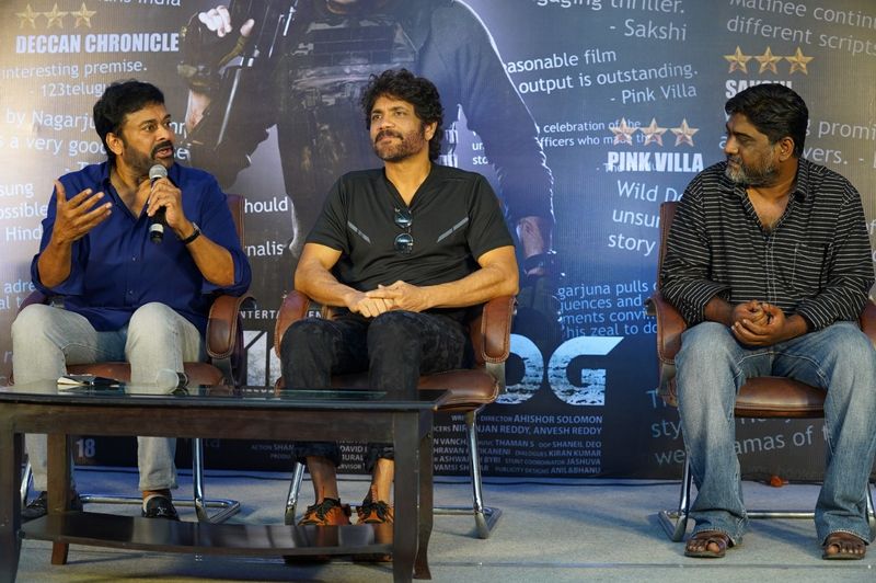 ప్రెస్ మీట్ లో పాల్గొన్న చిరంజీవి మాట్లాడుతూ... చాలా రోజుల తరువాత మరలా ఇలా ప్రత్యేకంగా కలవడం బాగుంది. ఇక సినిమా గురించి మాట్లాడాలంటే.. వైల్డ్ డాగ్ మూవీలో రొమాన్స్, కామెడీ, సాంగ్స్ ఏమీ ఉండవు, సినిమా అంత బాగుంటుందా అని, నేను ఎటువంటి అంచనాలు లేకుండా మూవీ చూశాను.