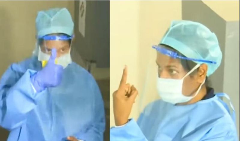 கொரோனா நோயாளிகளுக்கு முழு கவச உடையான பிபிஇ கிட் வழங்கப்பட்டு, வாக்குச்சாவடியில் இருக்கும் பணியாளர்களும் கவச உடை அணிந்த பிறகே வாக்குப்பதிவு நடைபெறுகிறது. இந்நிலையில் கொரோனாவால் பாதிக்கப்பட்டு சிகிச்சை பெற்று வரும் திமுக எம்.பி. கனிமொழி கவச உடையணிந்து ஜனநாயக கடமையாற்றினார்.

