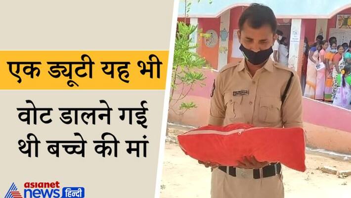 Viral picture during election in Tamil Nadu, mother policeman newborn and duty kpa Viral picture during election in Tamil Nadu, mother policeman newborn and duty kpa