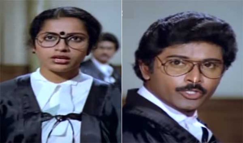 లాయర్ సుహాసిని చిత్రంలో లాయర్లుగా సుహాసిని, భానుచందర్