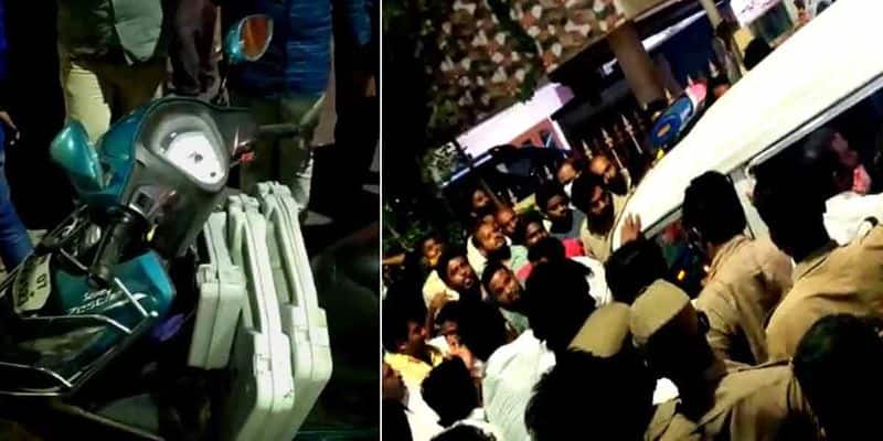 voting machines taken away in a two wheeler in chennai velachery