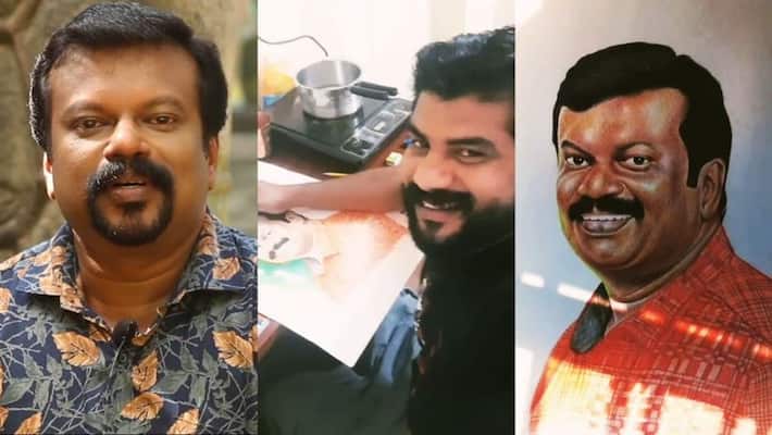 santhwanam serial actor bijesh avanoor shared his latest painting the santhwanam director Adithyan santhwanam serial actor bijesh avanoor shared his latest painting the santhwanam director Adithyan