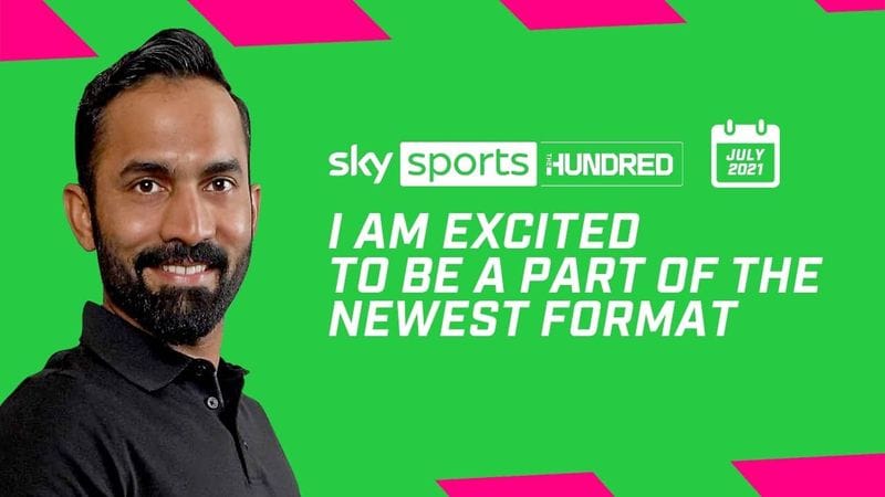 Karthik broke the news on Twitter, where he wrote, "I am back with @SkyCricket this summer. This time for the newest format of the game '𝐓𝐡𝐞 𝐇𝐮𝐧𝐝𝐫𝐞𝐝'. Balls Thrill Looking forward to joining the amazing team at Sky Sports in England for @thehundred!"