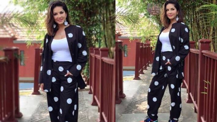 Sunny Leone in polka dots outfit for new photoshoot Sunny Leone in polka dots outfit for new photoshoot