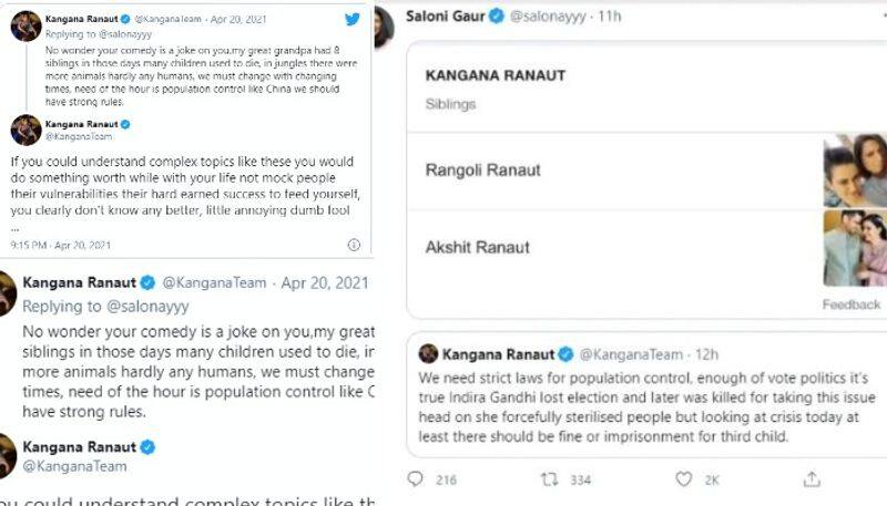 Kangana Ranaut takes on comedian Saloni Gaur