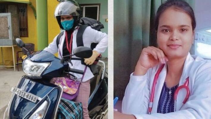 positive thoughts and good news of corona virus Lady doctor scooty arrived 180 km from naxal area kpr positive thoughts and good news of corona virus Lady doctor scooty arrived 180 km from naxal area kpr