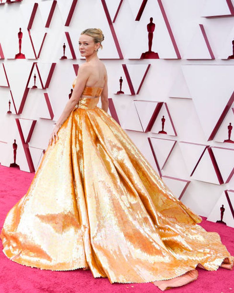 Carey Mulligan in the Maison Valentino gown. (Image: Instagram)