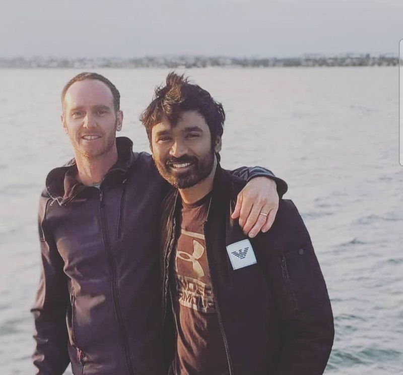 dhanush shooting the gray man in california viral pics