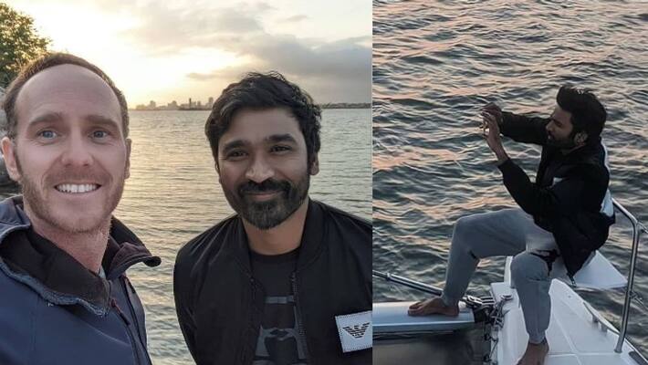 dhanush shooting the gray man in california viral pics dhanush shooting the gray man in california viral pics