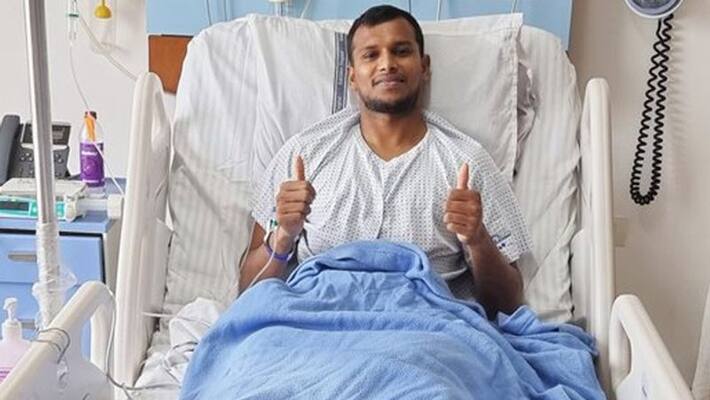 t natarajan knee surgery shares photo from hospital PWA t natarajan knee surgery shares photo from hospital PWA