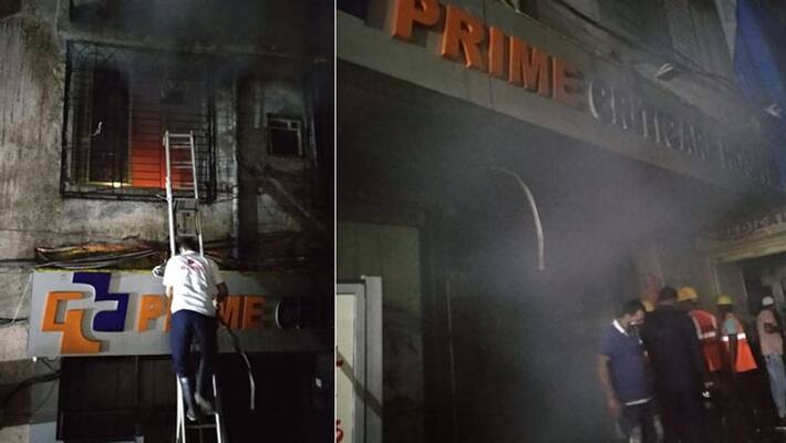 fire broke out at Prime Criticare Hospital in Mumbra, Mumbai kpa fire broke out at Prime Criticare Hospital in Mumbra, Mumbai kpa